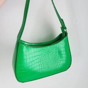 Urban Outfitters Green Croc Embossed Shoulder Bag